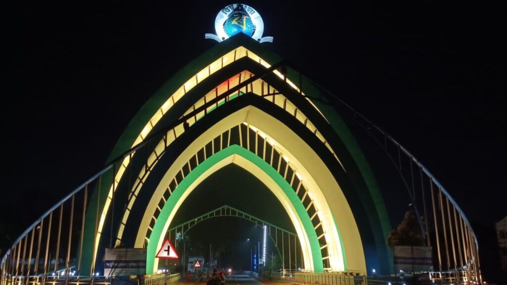 Digha Biswa Bangla Welcome Gate at Night